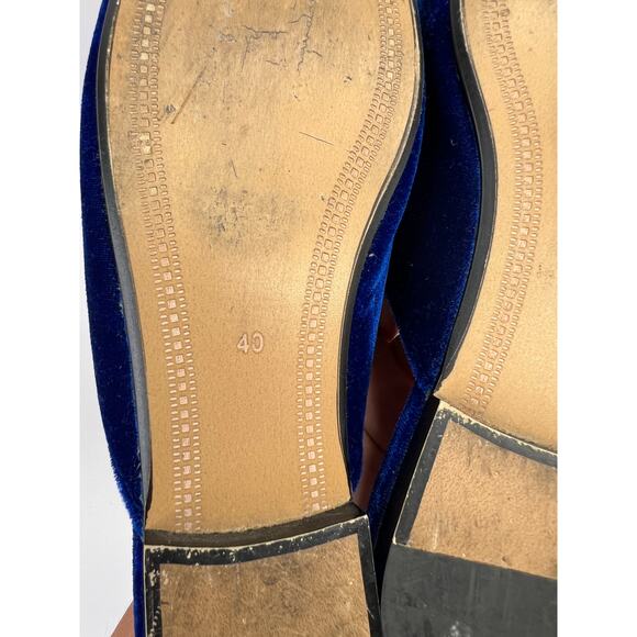 Kaitlyn Pan Size 9.5  Royal Blue Velvet Mule w/ Bee Patches, Jewel, Horse Bit - Picture 12 of 12